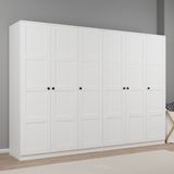 Midoser Beyaz 6 Kapaklı Suntalam Geniş Elbise Dolabı 190X270 cm Ayna Yok Modern Tasarım