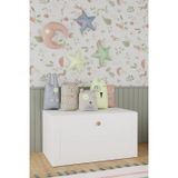 midoser Boxi Tekerlekli Saklama Kutusu,Çok Amaçlı Sandık/Masa Beyaz Membran 90x48x52 cm