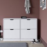 Midoser Duru Ayakkabılık, Beyaz, 4 Kapaklı Modern