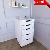 Midoser Duru Beyaz Keson Ofis Dolabı – 1. Sınıf Yonga Levha, 40x77,4x55 cm, Geniş ve Düzenli Depolama Alanlı