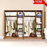 Midoser Kardelen Serisi Atlantik Çam 6 Kapılı 10 Raflı 240 cm Gardırop