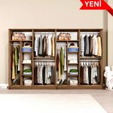 Midoser Kardelen Serisi Atlantik Çam 8 Kapılı 10 Raflı 280 cm Gardırop