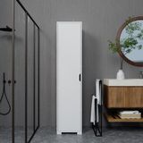 Midoser Mat Beyaz 5 Raflı Tek Kapılı Elbise Dolabı Suntalam Malzeme ile Modern Tasarım