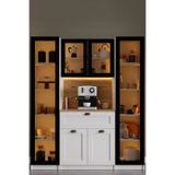 midoser Nero Duo Kahve Köşesi ve Kiler Dolabı Alüminyum Çerçeveli Cam Kapaklı LED Aydınlatmalı 190 x 160 cm