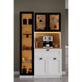 midoser Nero Plus Kahve Köşesi Kiler Dolabı Cam Kapaklı Alüminyum Çerçeveli LED Aydınlatmalı 190x120 cm