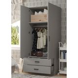 Midoser Yaman 80 cm Luna 2 Kapaklı 2 Çekmeceli Gardırop