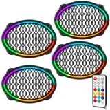 Midrange Kapağı Neon Pixel Ledli Animasyonlu Kumandalı Oval 4 Adet