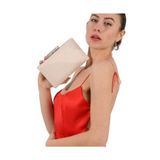 MidStore Açık Ten Nude Rengi Mat Deri Cilt Deri Abiye Çanta Gece Çantası Nişan Düğün Çantası