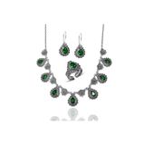 Midyat Nurtaş 201021805 Zümrüt Taşlı Gerdanlıklı Telkari Gümüş Üçlü Set
