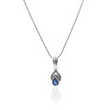 Midyat Nurtaş 201021967 Safir Taşlı Damla Model Oksitli Telkari Gümüş Kolye