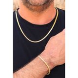 Midyat Nurtaş Gümüş 925 Ayar Gümüş Gold Kaplama Yılan Derisi Model Ezme Zincir Kolye Ve Bileklik Kombini 201024152