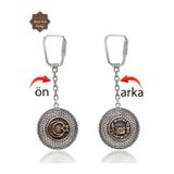 Midyat Nurtaş Gümüş Ayyıldız ve Midyat Hatırası Çift Taraflı Oksitli Gümüş Telkari Anahtarlık 201025168