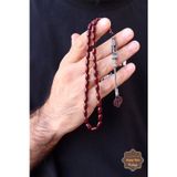 Midyat Nurtaş Gümüş Bordo Kapsül Kesim Aşk Düğümü Kazaziye Püsküllü Sıkma Kehribar Tesbih 201024541