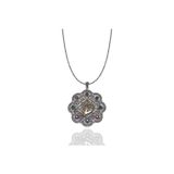 Midyat Nurtaş Gümüş Elif Vav Işlemeli Çiçek Model 925 Ayar Telkari Gümüş Kolye 201014512