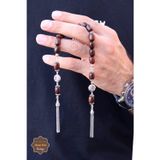 Midyat Nurtaş Gümüş Kapsül Kesim Gümüş Püsküllü Çekoslovakya Sıkma Zaza Kehribar Tesbih 201024546