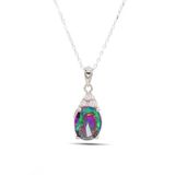 Midyat Nurtaş Gümüş Mistik Topaz Ve Zirkon Taşlı 925 Ayar Gümüş Kolye 201021904