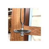 Midyat Nurtaş Gümüş Oniks Ve Markazit Taşlı Orta Boy Unisex Ahura Mazda Gümüş Kolye