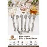 Midye Uçlu Mini Şeker ve Sunum Maşası 12 cm 6'lı