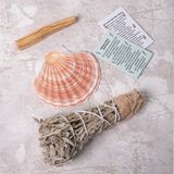 MIEBOX Enerji Başlangıç Seti: Palo Santo Tütsü -Maximus Deniz Kabuğu- Adaçayı Tütsü Demeti - 1 Adet