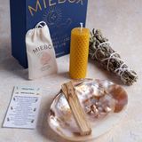 miebox make it easier Macabeli Enerji ve Arınma Seti (İncili Sedef Deniz KabuğuTütsülük + Palo Santo Tütsü + Balmumu Mum + Adaçayı Tütsü Demeti + Kese Tuz) (Adaçayı Seti)