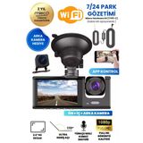 Mieco 1S Wifi / App /1080P / Fhd/ 170 Derece Ultra Geniş Açı/Gece Görüş/ G-Sensörü 3 Kameralı Araç Kamerası (2026)