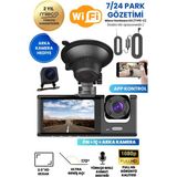 Mieco 1s Wifi / App /1080P / Fhd/ 170° Ultra Geniş Açı/gece Görüş/ G-Sensörü 3 Kameralı Araç Kamerası (2026)