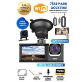 Mieco 1s Wifi / App /1920p Fhd/ 170° Ultra Geniş Açı/gece Görüş/ G-sensörü 3 Kameralı Araç Kamerası(2025)