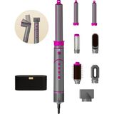 Mieco Aria 8 In 1 Iyon Özellikli Saç Kurutma Ve Şekillendirme Seti - Saça Zarar Vermez, Isı Kontrollü, 8 Başlıklı, 2 kademeli ısı 3 kademeli hız ayarı, Ultra Hafif, Çanta Hediyeli - Gray Pink