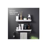 Miecoco Duvara Yapışkanlı (İKİLİ) Banyo Ve Mutfak Düzenleme Rafı Set Gri-beyaz