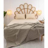 Miel Vizon Kenarı Ponponlu Çift Kişilik Battaniye 200x220 37110 - 200 x 220 cm
