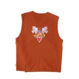 Miela Kids Love Birds Nakışlı Kapitone Yelek Tarçın