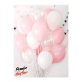 Mielibon 25’li Makaron Pembe Beyaz Şeffaf Balon Seti – 11 İnç | Baby Shower, Doğum Günü, Parti Balonları