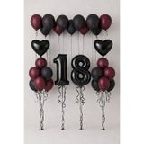 Miels Concept Bordo Kurdeleli Cherry Konsept Yaş Seçenekli Rakam Balonlu Doğum Günü Mumlu Balon Seti