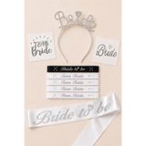 Miels Concept Bride To Be Aksesuar Seti Bekarlığa Veda Partisi Bride Taşlı Taç Kuşak Bileklik Dövme