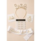 Miels Concept Bride To Be Aksesuar Seti Bekarlığa Veda Partisi Bride Taşlı Taç Kuşak Bileklik Dövme