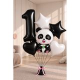 Miels Concept Panda Tema Çocuk Doğum Günü Balon Seti Yaş Seçenekli Rakam Balonlu Konsept Hayvan Figürlü Parti Süsleri