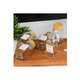 MİEN 12 li Mien Bambu Kapaklı Cam Baharatlık Seti 120ml 7119008