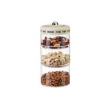 MİEN 3LÜ SET ÇİZGİLİ CAM BAHARATLIK KREM KAPAK 12*12*28