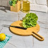 Mien 40x28 cm Kahverengi Bambu Yuvarlak Kesim Tahtası