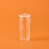 Mien 550 ml Şeffaf Pipetli Cam Bardak