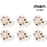Mien 6 Kişilik Retro Flower Sedefli Fincan Takımı – Işıltılı Vintage Şıklık - Beyaz - 0 - 499 ml