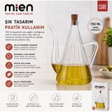 Mien 750 ml Ikili Akasaya Standlı Cam Yağdanlık - Şeffaf