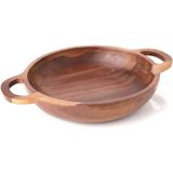 Mien Akasya Kulplu Sunum Tabak/kase 18CM - Kahverengi