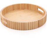 Mien Bambu Dekorlu Yuvarlak Tepsi 30CM - 1 Adet