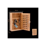 MİEN Bambu Duvar Montajlı Anahtar Dolabı, Askılı Anahtar Kutusu 27x19 cm 7B53