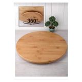 MİEN Bambu Düz Döner Sunumluk&tepsi,Pizza Servis Sunum Tabağı 29 Cm