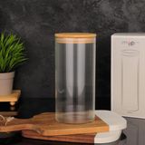 Mien Bambu Kapaklı Cam Kavanoz 1400 ml - Şeffaf - 1 Adet