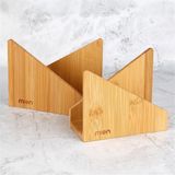 MİEN Bambu Peçetelik 14x7x11,5 cm Kahverengi Doğal Ahşap Masaüstü Düzenleyici