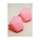 Mien Cupcake Silikon Fırın Eldiveni - Pudra