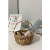 MİEN HOME Çok Amaçlı Mini Kulplu Hasır Sepet